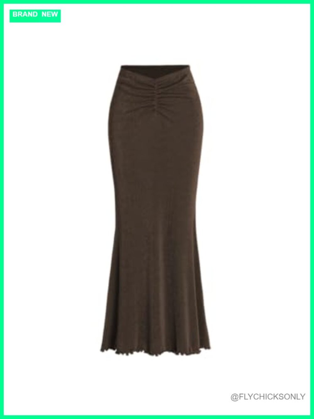 High Waist Mermaid Skirt Fishtail Ruched Bodycon Long Maxi Polyester Spandex